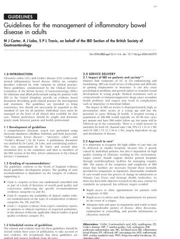 Guidelines for the management of inflammatory bowel disease in ...
