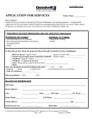 APPLICATION FOR SERVICES - Goodwill of Greater Washington