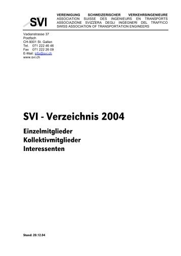 SVI - Verzeichnis 2004 - Vereinigung Schweizerischer ...