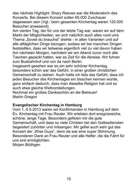 EVANGELISCHE KIRCHENGEMEINDE BERLIN-BUCH