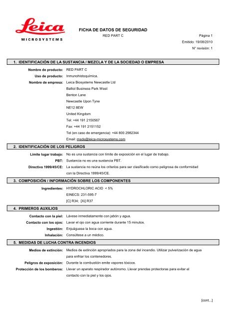 Material Safety Data Sheets Bond™ Polymer Refine Red Detection