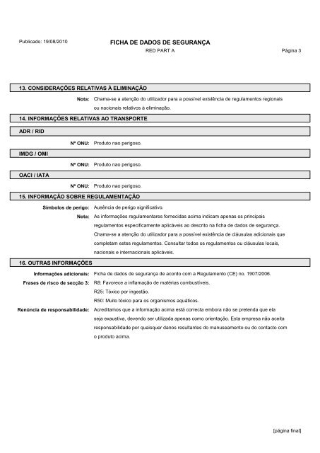 Material Safety Data Sheets Bond™ Polymer Refine Red Detection