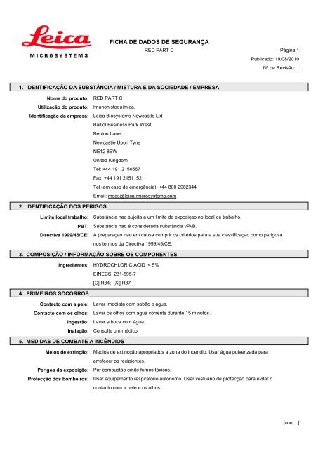 Material Safety Data Sheets Bond™ Polymer Refine Red Detection