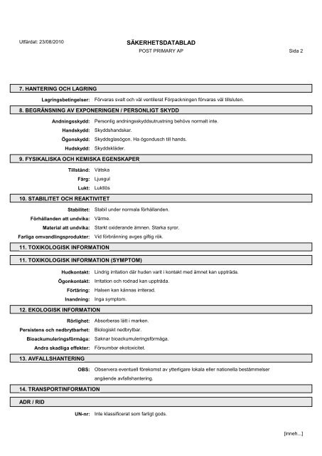 Material Safety Data Sheets Bond™ Polymer Refine Red Detection