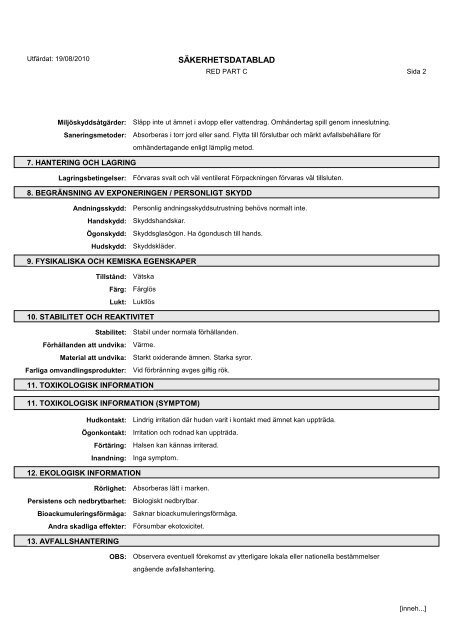 Material Safety Data Sheets Bond™ Polymer Refine Red Detection