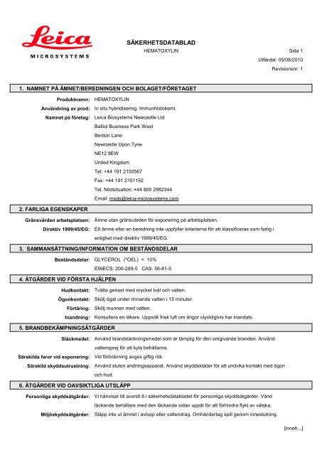 Material Safety Data Sheets Bond™ Polymer Refine Red Detection