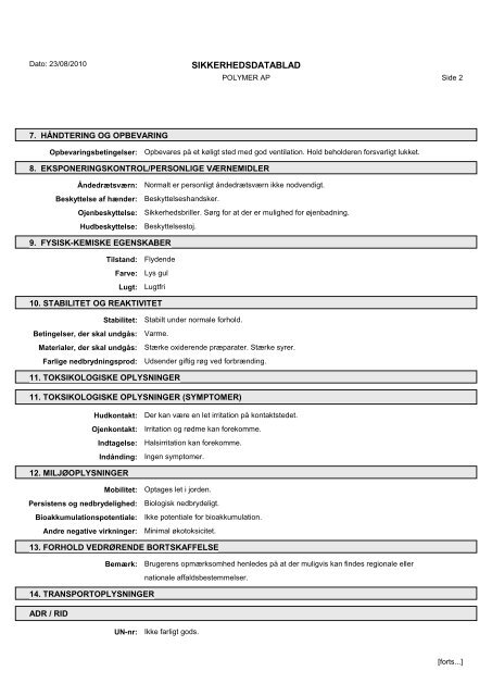 Material Safety Data Sheets Bond™ Polymer Refine Red Detection