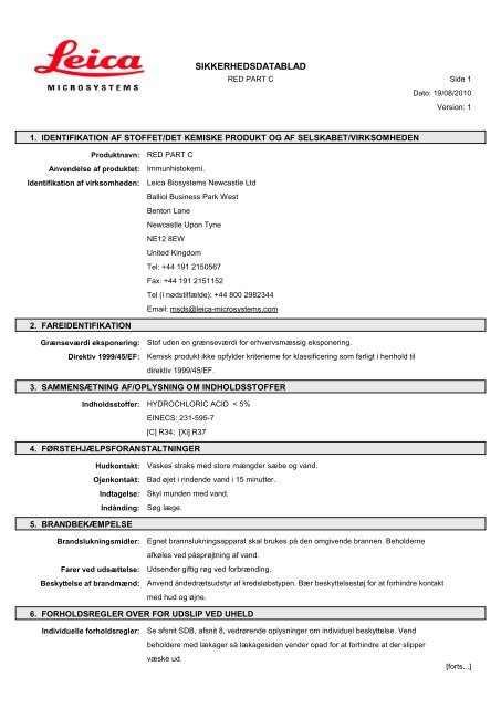 Material Safety Data Sheets Bond™ Polymer Refine Red Detection