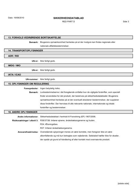 Material Safety Data Sheets Bond™ Polymer Refine Red Detection