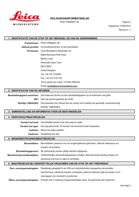 Material Safety Data Sheets Bond™ Polymer Refine Red Detection