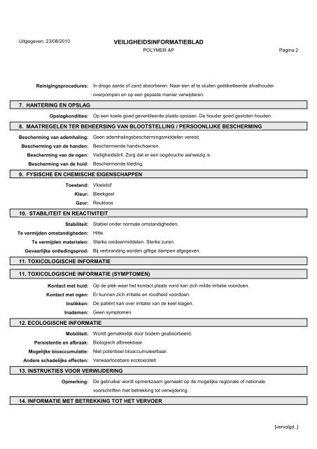 Material Safety Data Sheets Bond™ Polymer Refine Red Detection