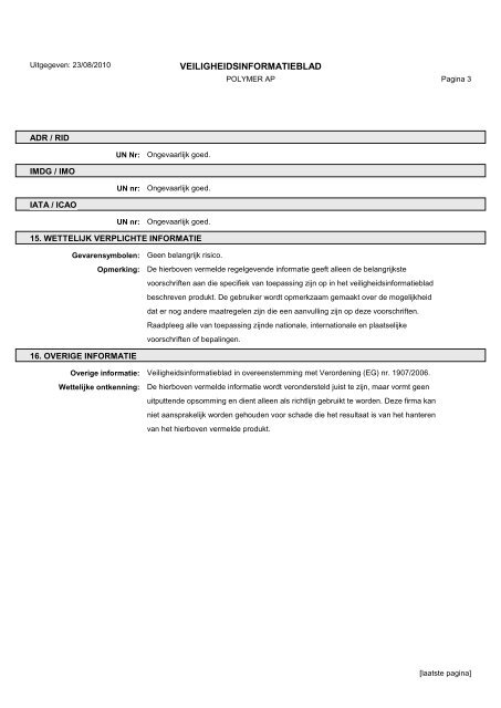 Material Safety Data Sheets Bond™ Polymer Refine Red Detection