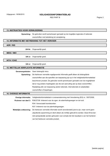 Material Safety Data Sheets Bond™ Polymer Refine Red Detection