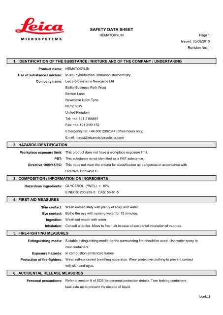 Material Safety Data Sheets Bond™ Polymer Refine Red Detection