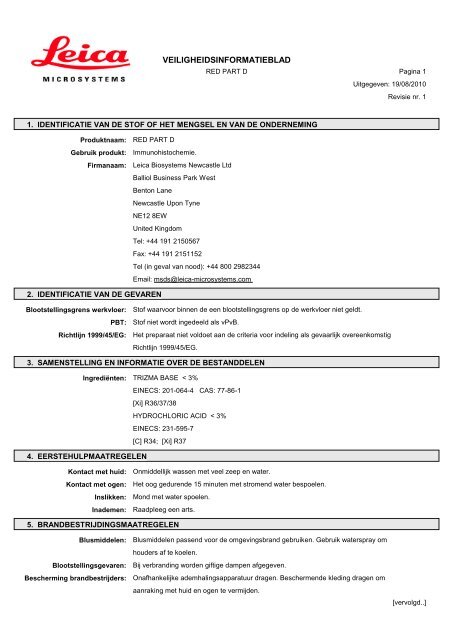 Material Safety Data Sheets Bond™ Polymer Refine Red Detection