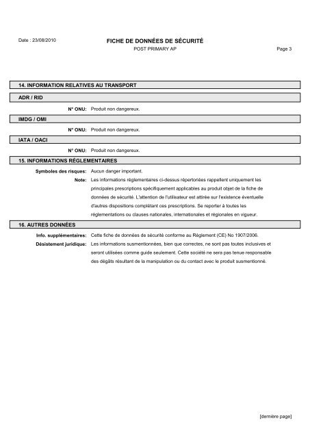 Material Safety Data Sheets Bond™ Polymer Refine Red Detection