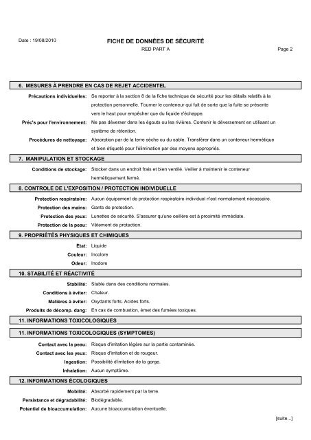 Material Safety Data Sheets Bond™ Polymer Refine Red Detection