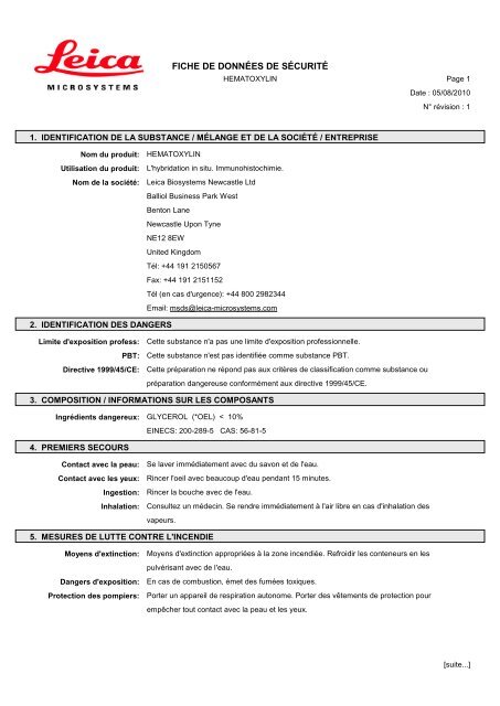 Material Safety Data Sheets Bond™ Polymer Refine Red Detection