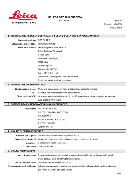 Material Safety Data Sheets Bond™ Polymer Refine Red Detection