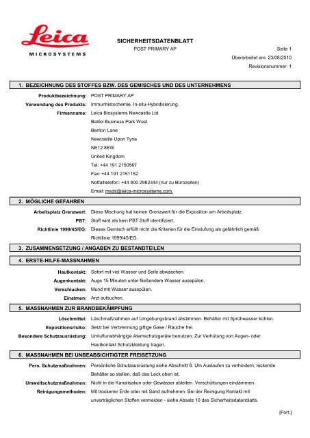 Material Safety Data Sheets Bond™ Polymer Refine Red Detection