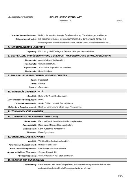 Material Safety Data Sheets Bond™ Polymer Refine Red Detection