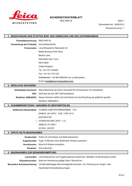 Material Safety Data Sheets Bond™ Polymer Refine Red Detection