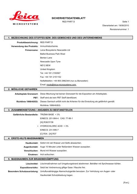 Material Safety Data Sheets Bond™ Polymer Refine Red Detection