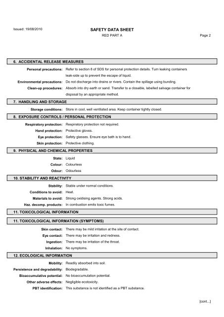 Material Safety Data Sheets Bond™ Polymer Refine Red Detection