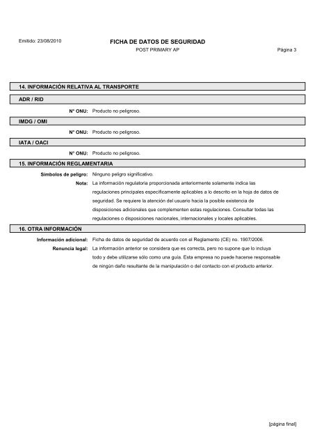 Material Safety Data Sheets Bond™ Polymer Refine Red Detection