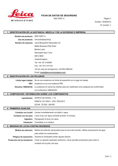 Material Safety Data Sheets Bond™ Polymer Refine Red Detection