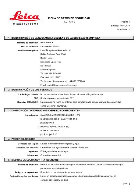 Material Safety Data Sheets Bond™ Polymer Refine Red Detection