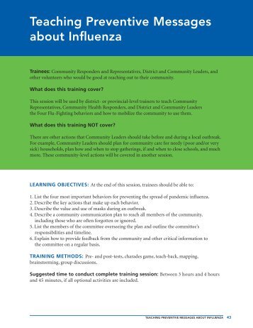 Teaching Preventive Messages about Influenza - CORE Group