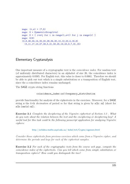 Cryptography - Sage