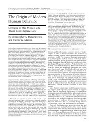 The Origin of Modern Human Behavior