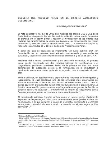 ESQUEMA DEL PROCESO PENAL EN EL SISTEMA ACUSATORIO ...