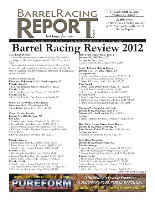 12/26 - Barrel Racing Report