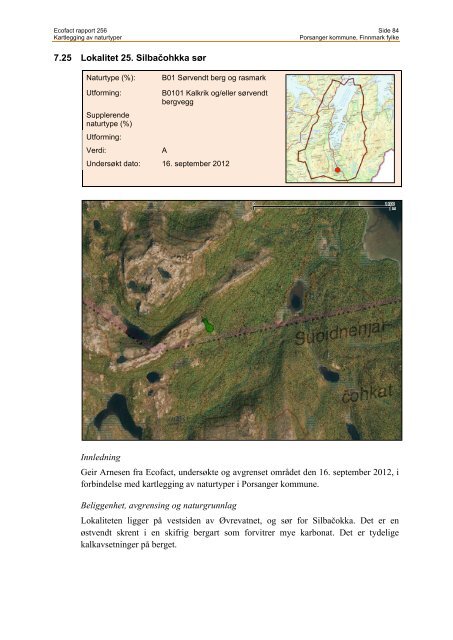 Kartlegging av naturtyper i Porsanger kommune, Finnmark ... - EcoFact