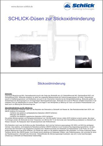 SCHLICK-DÃ¼sen zur Stickoxidminderung - DÃ¼sen-Schlick GmbH