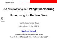 Umsetzung im Kanton Bern - Health Insurance Days