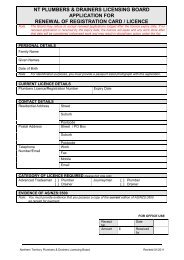 nt plumbers & drainers licensing board application for renewal of ...