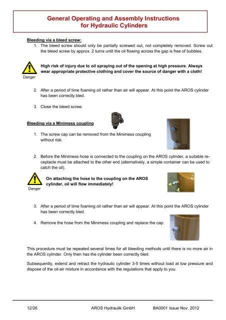 bly Instructions - Aros Hydraulik GmbH