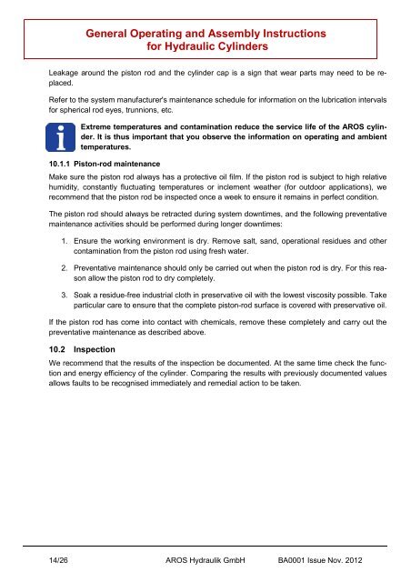 bly Instructions - Aros Hydraulik GmbH