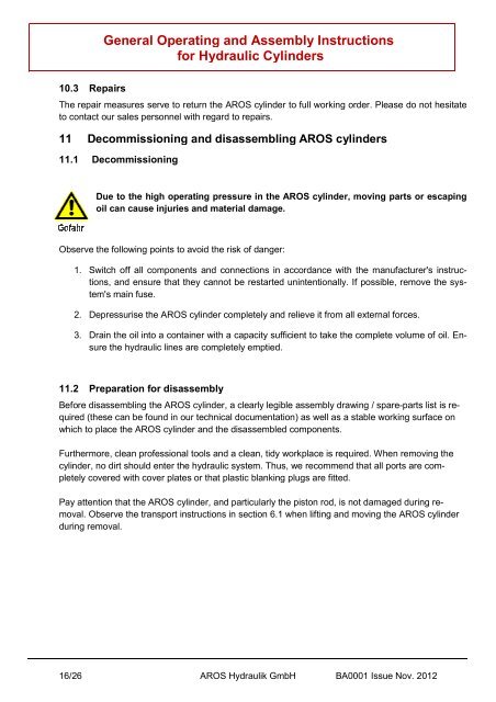 bly Instructions - Aros Hydraulik GmbH