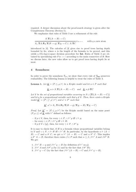 A refined calculus for Intuitionistic Propositional Logic - DISCo