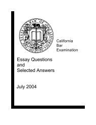 Essay Questions and Selected Answers July 2004