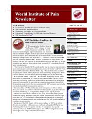 WIP Newsletter 2009 Vol IV Issue 3 - World Institute of Pain