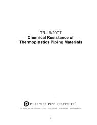 TR-19: Chemical Resistance of Thermoplastics Piping Materials