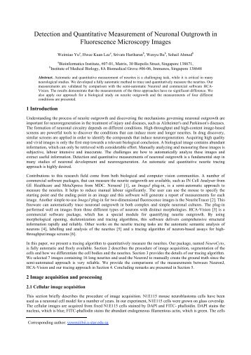 Detection and Quantitative Measurement of Neuronal Outgrowth in ...