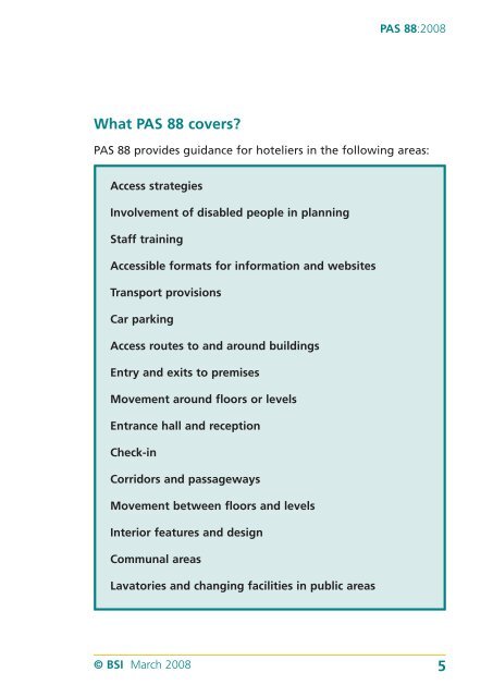 Guidance on accessibility of large hotel premises and ... - VisitEngland