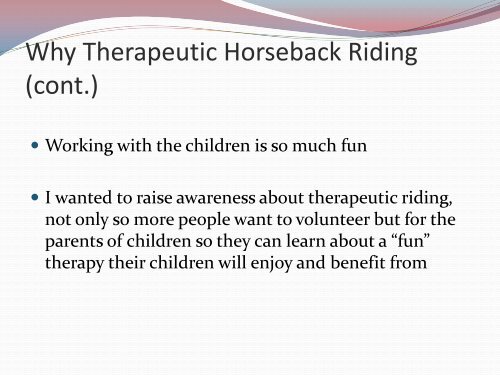 Therapeutic Horseback Riding - Coventry High School